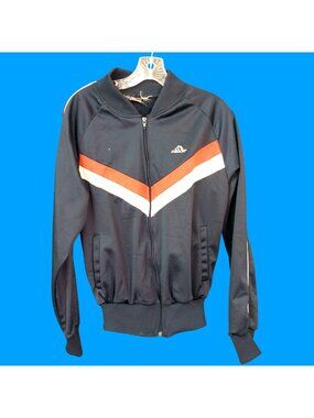 Jordache Vintage Navy Full-Zip Track Jacket Retro Style Raglan Sleeves Size M